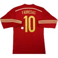 2013 15 spain adizero player issue home ls shirt fbregas 10