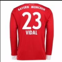 2017-18 Bayern Munich Home Long Sleeve Shirt (Kids) (Vidal 23)