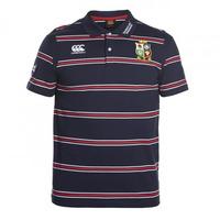 2016-2017 British Irish Lions Rugby Cotton Stripe Polo Shirt (Peacot)