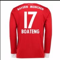 2017-18 Bayern Munich Home Long Sleeve Shirt (Kids) (Boateng 17)