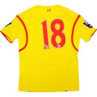 2014-15 Liverpool U21 Match Worn Away Shirt #18