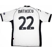 2010-11 Valencia Match Issue Champions League Home Shirt Mathieu #22