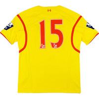 2014-15 Liverpool U21 Match Worn Away Shirt #15