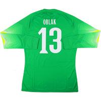 2014-15 Atletico Madrid Player Issue GK Green Shirt Oblak #13 *w/Tags*