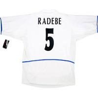 2002 03 leeds united home shirt radebe 5 wtags xl