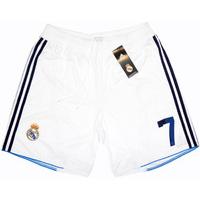 2012-13 Real Madrid Home Shorts #7 (Ronaldo) *w/Tags*