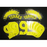 2010-11 Liverpool Third European/Cup LFC Lemon Name Set Torres #9