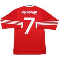 2015-16 Manchester United Home L/S Shirt Memphis #7 *As New* S