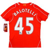 2014-15 Liverpool Home Shirt Balotelli #45 *w/Tags* M.Boys