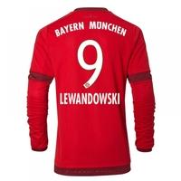 2015 16 bayern munich long sleeve home shirt lewandowski 9 kids