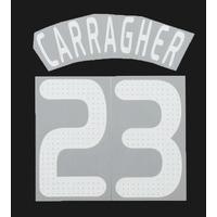 2008-10 Liverpool European White Name Set Carragher #23 (Junior)