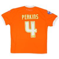2014-15 Blackpool Match Worn Home Shirt Perkins #4