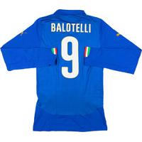 2014-15 Italy Player Issue Home L/S Shirt (ACTV Fit) Balotelli #9 *As