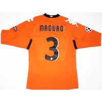 2010-11 Valencia L/S Match Issue CL Away Shirt Maduro #3 (v.Bursaspor)