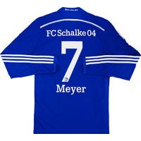 2014-16 Schalke Adizero Player Issue Home L/S Shirt Meyer #7 *w/Tags*