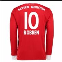 2017-18 Bayern Munich Home Long Sleeve Shirt (Kids) (Robben 10)