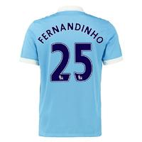 2015-16 Man City Home Shirt (Fernandinho 25)