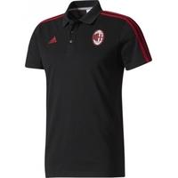 2017-2018 AC Milan Adidas 3S Polo Shirt (Black)