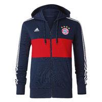 2017-2018 Bayern Munich Adidas 3S Hooded Zip (Navy)
