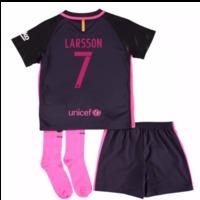 2016-17 Barcelona Away Little Boys Mini Kit (With Sponsor) (Larsson 7)