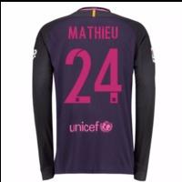 2016-17 Barcelona Away Long Sleeve Shirt (Mathieu 24)