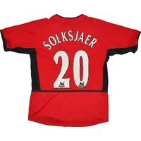 2002-04 Manchester United Home Shirt Solskjaer #20 (Very Good) XL.Boys