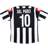 2000 01 juventus home shirt del piero 10 wtags xl