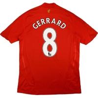 2008-10 Liverpool Home Shirt Gerrard #8 (Very Good) XL