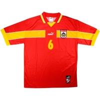 2001 macedonia match worn home shirt 6 jovanovski v sweden