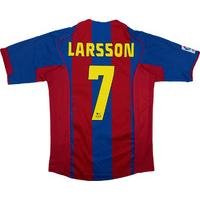 2004-05 Barcelona Home Shirt Larsson #7 (Excellent) S