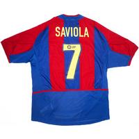 2002-03 Barcelona Home Shirt Saviola #7 L