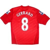 2010-12 Liverpool Home Shirt Gerrard #8 (Very Good) M.Boys