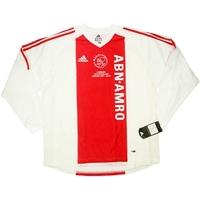 2003-04 Ajax Player Issue \'Kampioen van Nederland\' Home L/S Shirt *w/Tags* XL