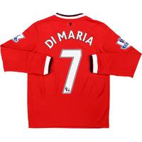 2014-15 Manchester United Home L/S Shirt Di Maria #7 *w/Tags* BOYS