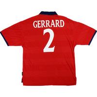 2000-01 England Away Shirt Gerrard #2 (Excellent) XL