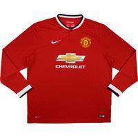 2014-15 Manchester United Home L/S Shirt *Mint* XXL