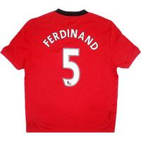 2009-10 Manchester United Home Shirt Ferdinand #5 (Very Good) L