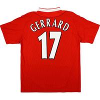 2002-04 Liverpool European Home Shirt Gerrard #17 (Excellent) XL