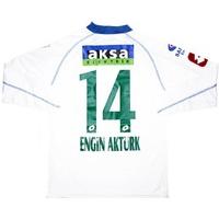 2011-12 Çaykur Rizespor L/S Match Issue Türkiye Kupasi Away Shirt Aktürk Engin #14