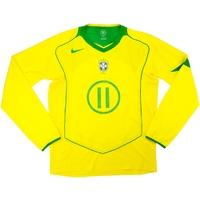 2004-05 Brazil U-20 Match Issue Home L/S Shirt D.Barcelos #11