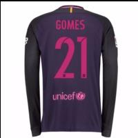 2016-17 Barcelona Away Long Sleeve Shirt (Gomes 21)