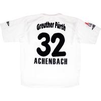 2005-06 Greuther Furth Match Issue Away Shirt Achenbach #32