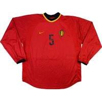 2000-02 Belgium Player Issue Home L/S Shirt #5