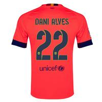 2014-15 Barcelona Away Shirt (Dani Alves 22)