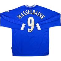 2000-01 Chelsea Match Issue Home L/S Shirt Hasselbaink #9