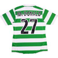 2007 Celtic Match Worn Home Shirt McDonald #27 (v FC Basel)