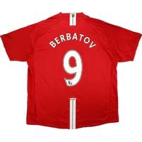 2008 09 manchester united home shirt berbatov 9 good l