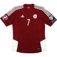 2014-15 Latvia Match Issue European Championship Qualifiers Home Shirt #7