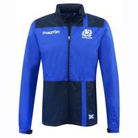 2016-2017 Scotland Macron Rugby Full Zip Waterproof Mesh Jacket (Blue)