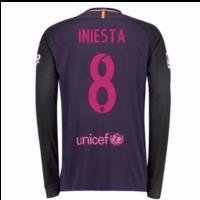 2016-17 Barcelona Away Long Sleeve Shirt (Iniesta 8)